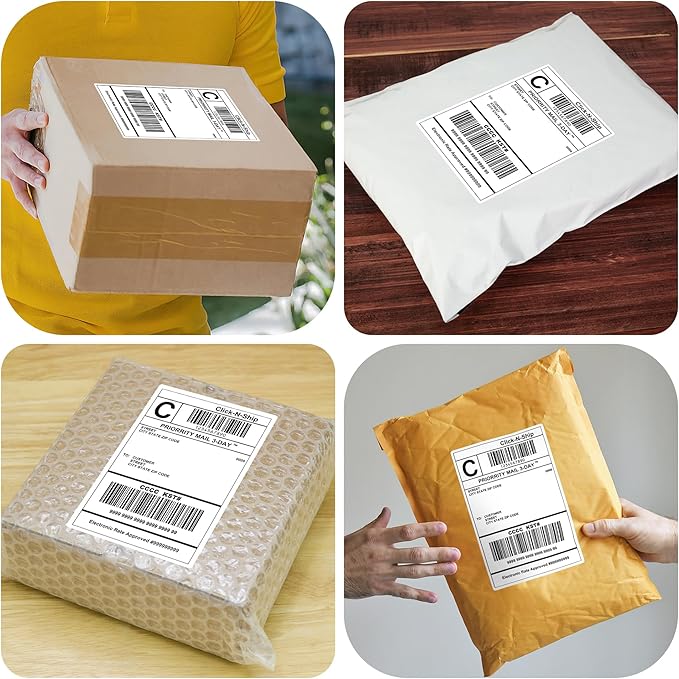 L LIKED 500 Pre-Cut 4x6 Sheet Shipping Labels for Laser & Inkjet Printers, Single Sheet, Self Adhesive Address Mailing Postage Stickers (500 PCS)