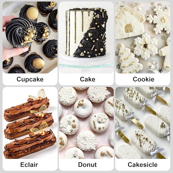 HUEBEATY 6-in-1 Metallic Gold Dragees Sprinkles for Cake Decorating, Cupcakes & Cookies | 180g/6.36oz | Birthdays, Weddings, Holiday, Christmas Fancy Gold Cake Candy Pearls Sprinkles and Decorations