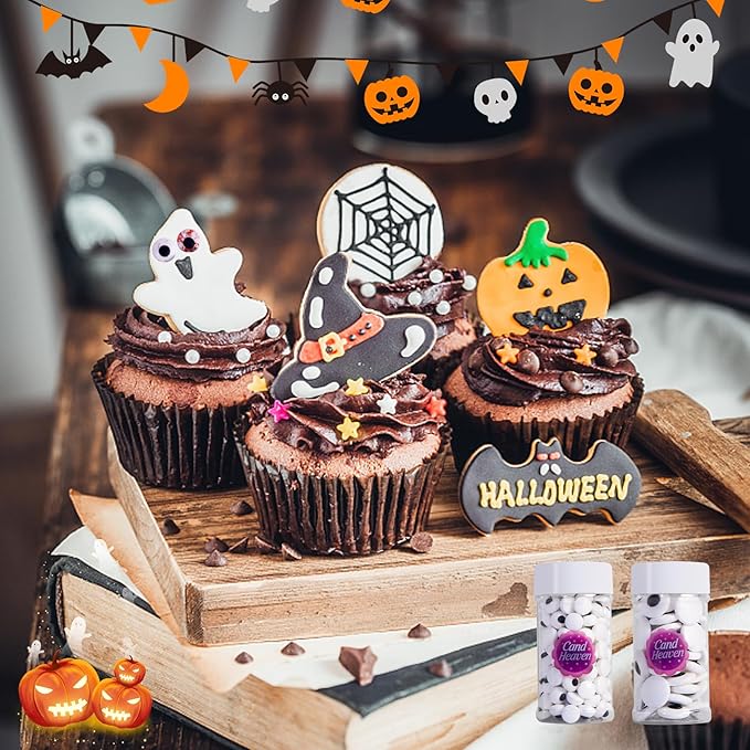 Halloween Candy Eyeballs, 85g (3oz), Edible Eyes for Decorating, Creepy Scary Eyeball Candy Sprinkles for Cupcakes, Cookies, Cakes