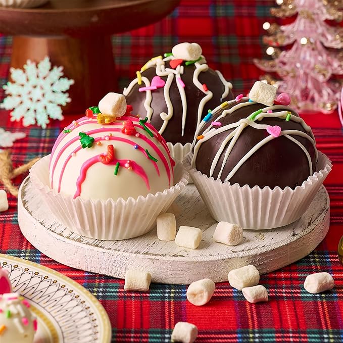 3 Pack Semi Sphere Silicone Molds, 2.6 Inch Hot Chocolate Bomb Mol 6 Cavity Half Sphere Silicone Baking Molds for Chocolate, Cake, Jelly, Dome Mousse