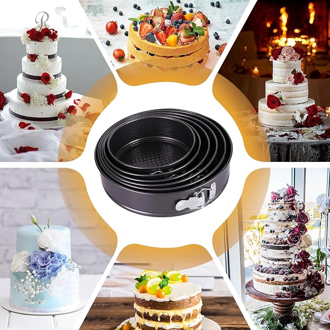 Springform Cake Pan, Cake Pan with 6 Different Size (7,8,9,10,11,12 inch), Cake Molds for Baking with Removable Bottom, Non-Stick Bakeware for Effortless Baking and Easy Release (6)