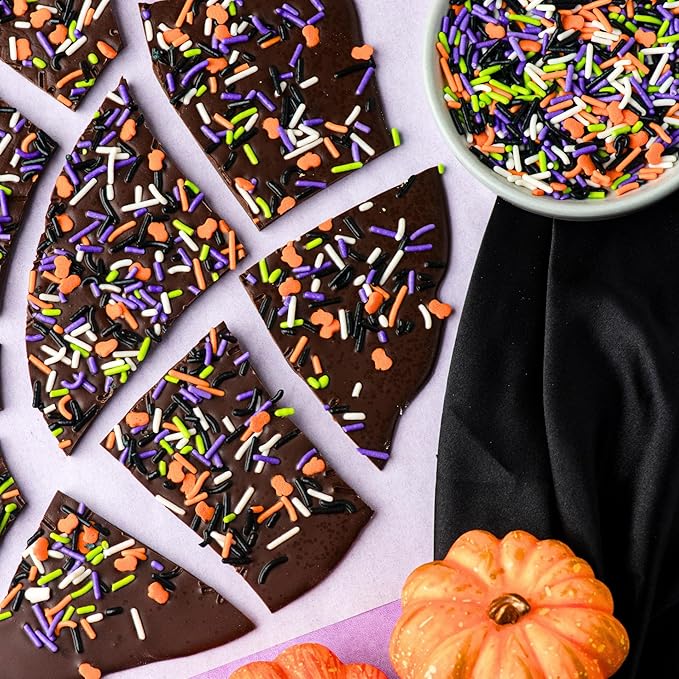 Sweets Indeed Bulk Halloween Sprinklefetti Mix – 1.2 lb Jar | Edible Sprinkles in Orange, Purple, Green, White & Black | Bulk Sprinkle Mix for Cookies, Cupcakes, Cakes & Party Desserts