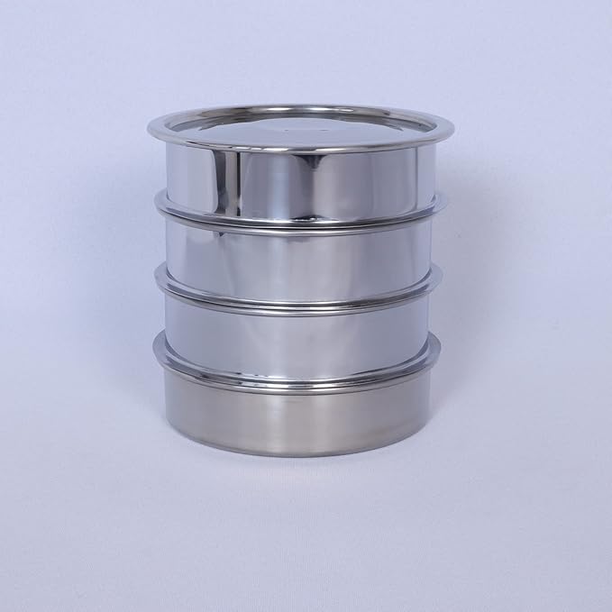 3 Pcs Lab Sieves,6 Inch Diameter Test Sifter with Tray and lid