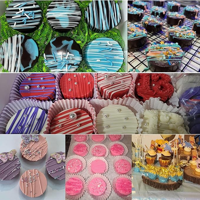 Round Chocolate Cookie Molds,SAGOOITS 12-Cavity Cylinder Chocolate Silicone Molds for Covered Oreo, Cookies Candy Jelly Mini Cakes and Muffin(2 PCS)