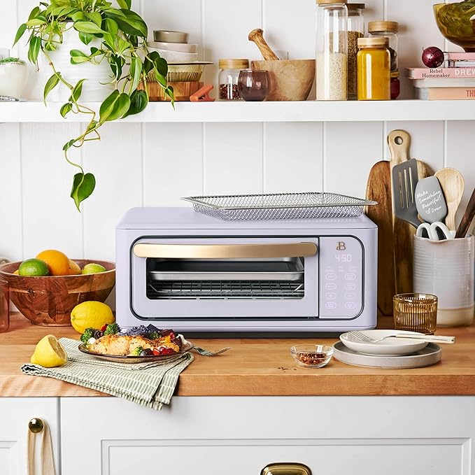Beautiful Infrared Air Fryer Toaster Oven Kit – Special Edition Multi‑Function Countertop Oven with 10 Presets, Fast Heating & Accessories by Drew Barrymore (Lavander)