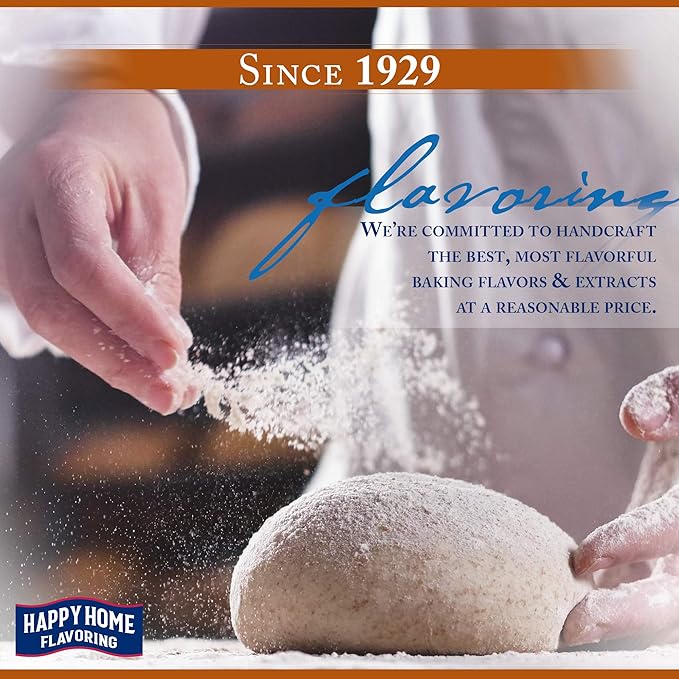 Happy Home Flavoring Natural Almond Baking Flavor Emulsion - Certified Kosher, 4 oz.