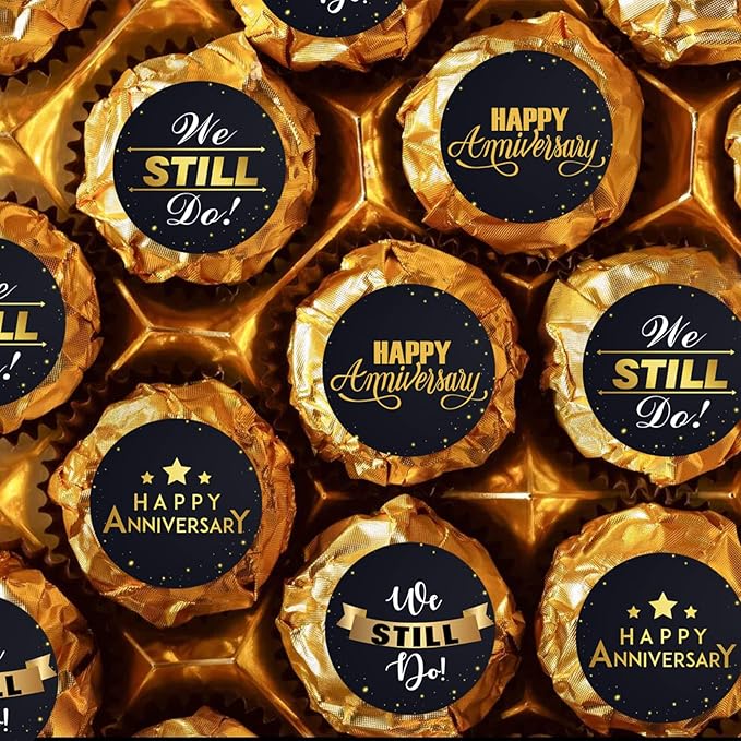We Still Do Round Candy Sticker - Wedding Anniversary Party Favors Sticker Labels Fit Chocolate Candy(160 Pieces)