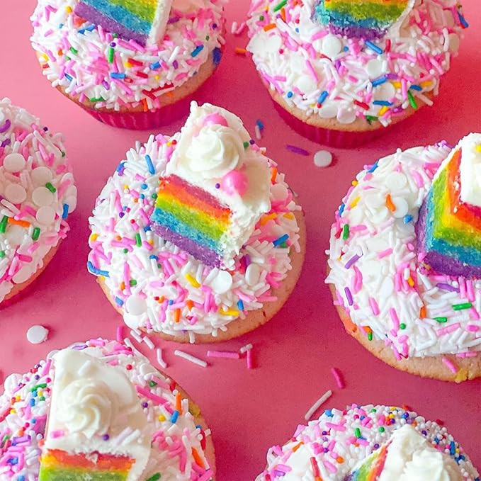 Fancy Sprinkles Pink Pinata Sprinkles, Real Sugar, For Ice Cream, Cookies, Cakes, Cupcakes, Dessert Decorating, Pink & Rainbow Sprinkles (0.5c)