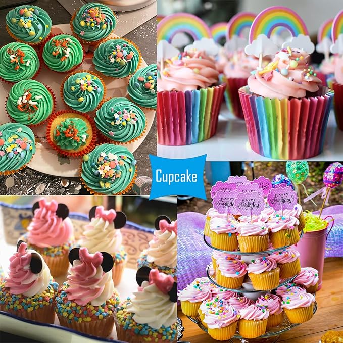 Piping Bags and Tips Set,109pcs Cake Decorating Kit with 100pcs Disposable Icing Pastry Bags, 6 Different Icing Bags Tips, 1 Piping Bag Coupler and 2 Frosting Bags Ties