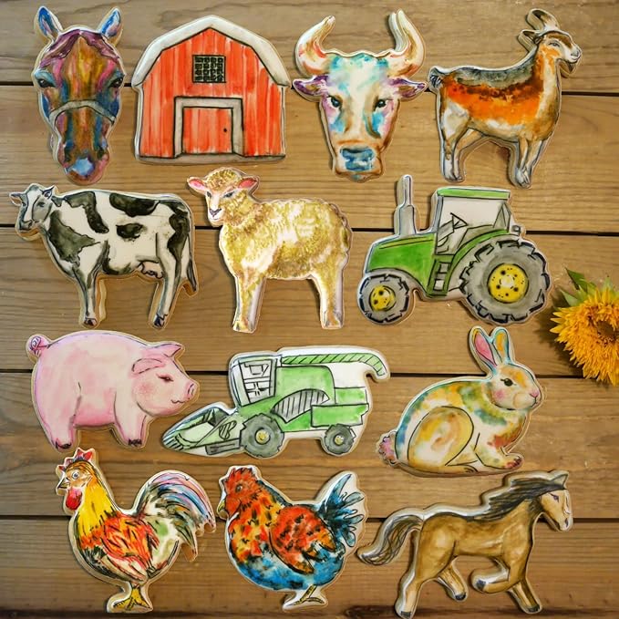 Farm Animal Cookie Cutter Set, 13 Piece Set, Premium Food Grade Stainless Steel, Dishwasher Safe