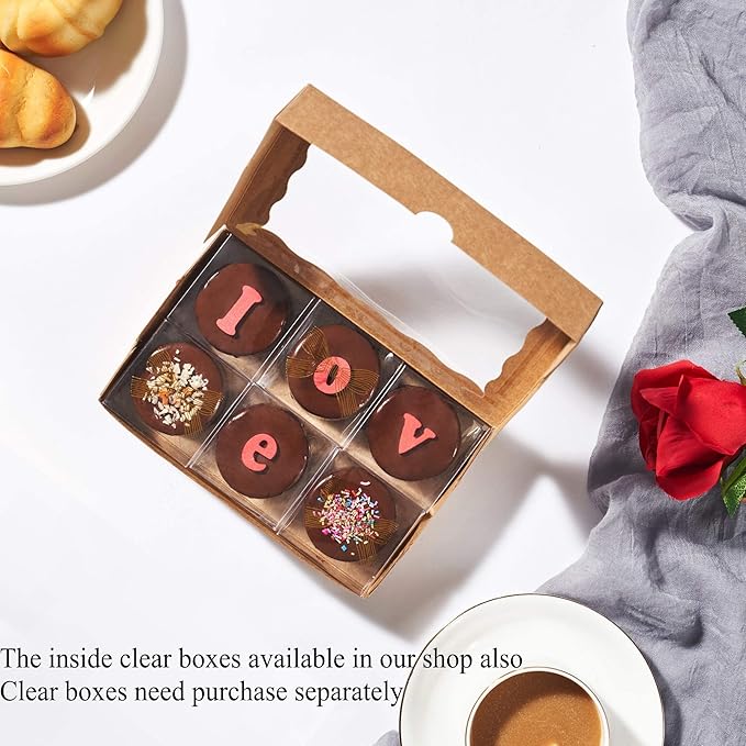 RomanticBaking 50 Pack Auto-Popup Cookies Boxes - 7" x 4 3/8" x 1 1/2" Pastry, Macaron, Hot Chocolate Bombs, Donut, Brownie & Cakesicle Boxes