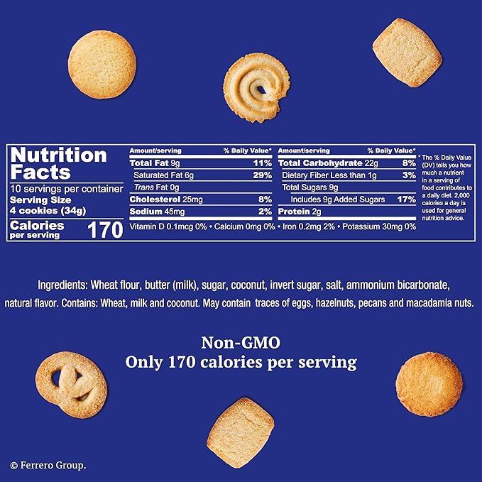 Royal Dansk Danish Butter Cookie Selection, 12 oz Tin – Authentic Assortment of Original Butter Cookies Made with Real Butter, No Preservatives or Artificial Colors, Perfect for Gifting