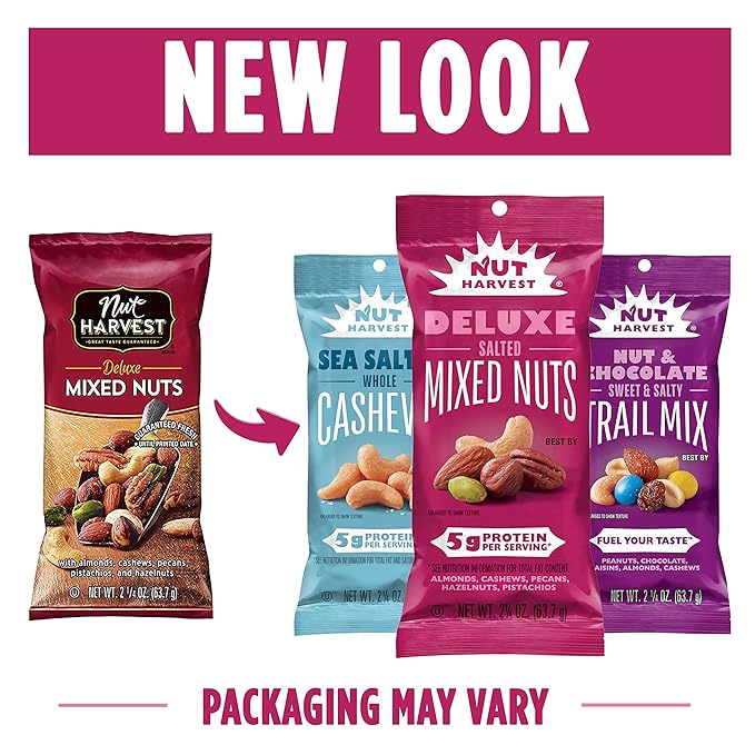 Nut Harvest, Deluxe Mixed Nuts, 2.25 Ounce (Pack of 16)