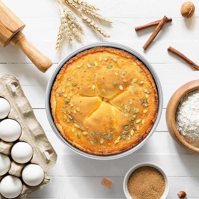 9 inch Stainless Steel Cake Pan, Mirror Finish Bakeware, Round Cake Pans Set of 3, Dishwasher Safe & Oven Safe