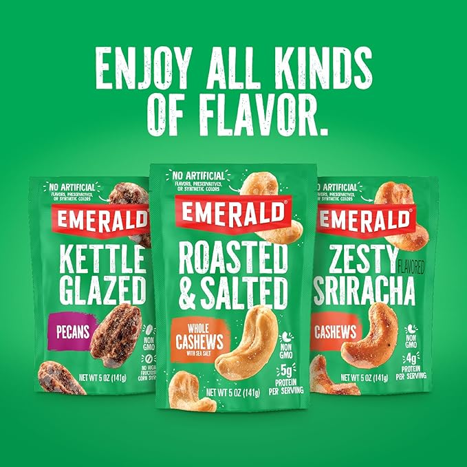 Emerald Maple Bourbon Pecans (1-Pack) | 5oz Resealable Bag | Kosher Dairy Certified, Non-GMO, Contains No Artificial Preservatives, Flavors or Synthetic Colors
