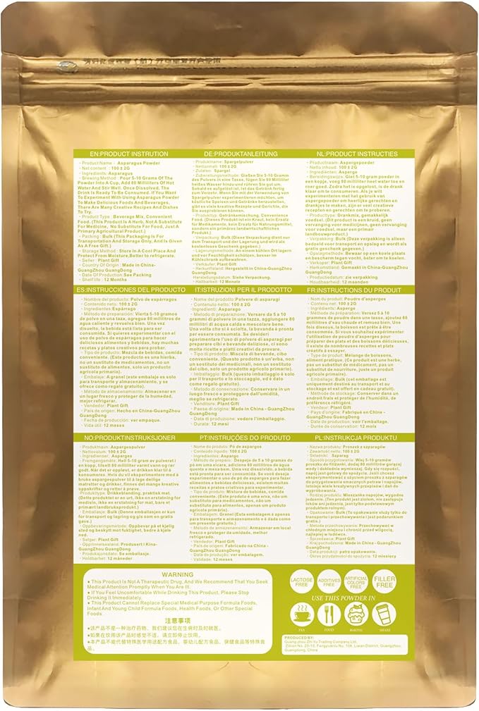 100% Natural Pure Asparagus Powder 100g/3.52oz θ¦η¬η² for Smoothies, Shakes, Baking & Drinks,| Free from Preservatives, Asparagus Powder Soup