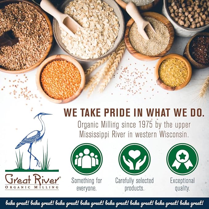 Great River Milling Organic Gluten Free Buckwheat Flour | Gluten-Free Flour Alternative | Non-GMO, Kosher, USDA Organic | Ideal for Crepes, Pancakes, Waffles, Baking & More | 25 Lb