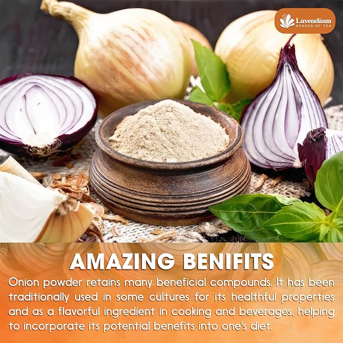 Lavendium, Premium 25oz Onion Powder, 100% Natural and Pure from Onion, Rich Flavor, Perfect for Cooking & Seasoning, No Additives, No Gluten, No Sugar, Vegan