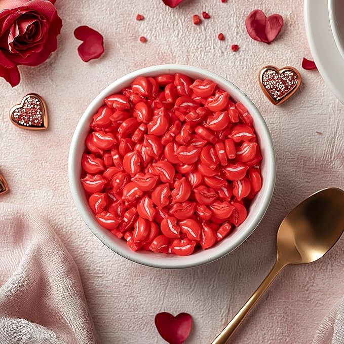 Cobakey Red Sprinkles for Cake Decorations 3.52 ounce Hot Kiss Sugar Sprinkles for Cupcake Toppers Wedding Party Valentines Halloween Christmas Supplies
