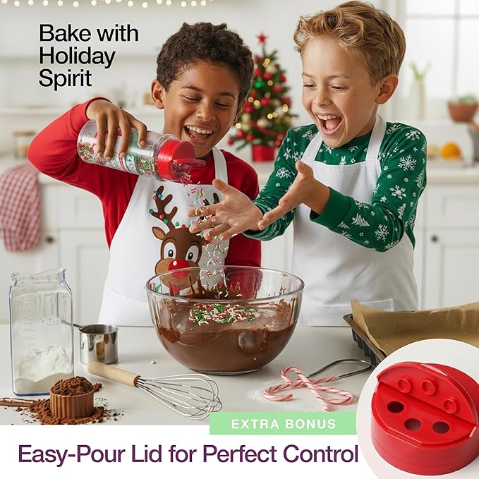 Christmas Sprinkles for Baking – Holiday Sprinkles for Desserts and Christmas Cookie Decorations, 10 Ounce