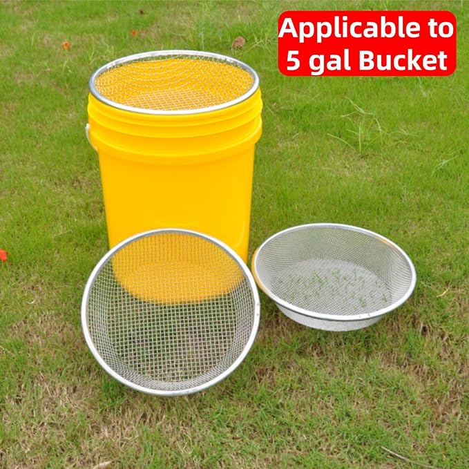 Mesh Gardening Sifter, 6mm Sieve mesh Size, Perfect for 5 Gallon Bucket,for Sand Rocks Dirt Compost (6mm)