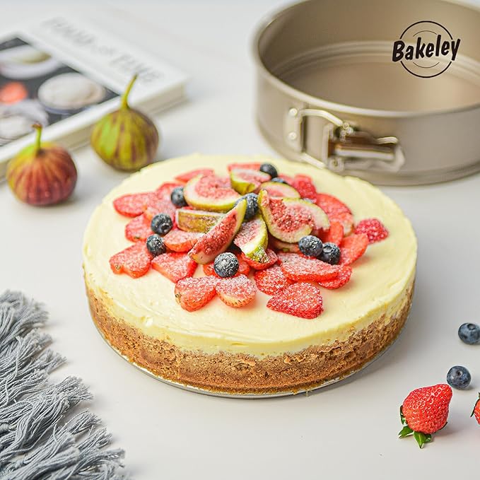 9 Inch Springform Cake Pans, Non-Stick, Spring Form Pans 9 inch with Removable Bottom, Spring Form Pan, Carbon Steel, Cheesecake Pan (Champagne Gold)