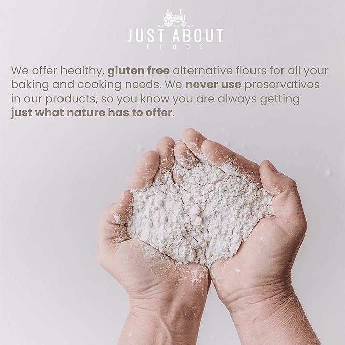 Just About Foods Organic Blue Corn Flour | USDA Organic | Gluten-Free, Kosher and Vegan | 1 LB (454 g) Pack of 2