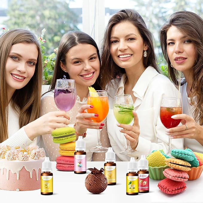 Food Flavoring Oil - Candy Flavoring for Candy Making 5 x 0.35 Fl Oz Concentrated Extracts and Flavorings for Baking, Lip Gloss, Cakes, Desserts