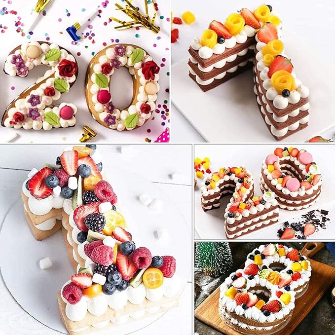 Ducodocu Silicone Number Cake Pan - Large 3D Number Cake Mold Baking Forms for 2/20th Birthday, Wedding Anniversary - 10 inch