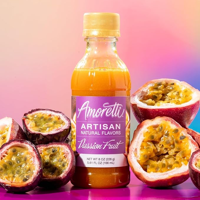 Amoretti - Natural Passion Fruit Artisan Flavor Paste, 2.2 lbs, Perfect For Ice Cream, Beverages, Cakes, and more, Preservative Free, Vegan, Gluten Free, No Artificial Sweeteners, Highly Concentrated