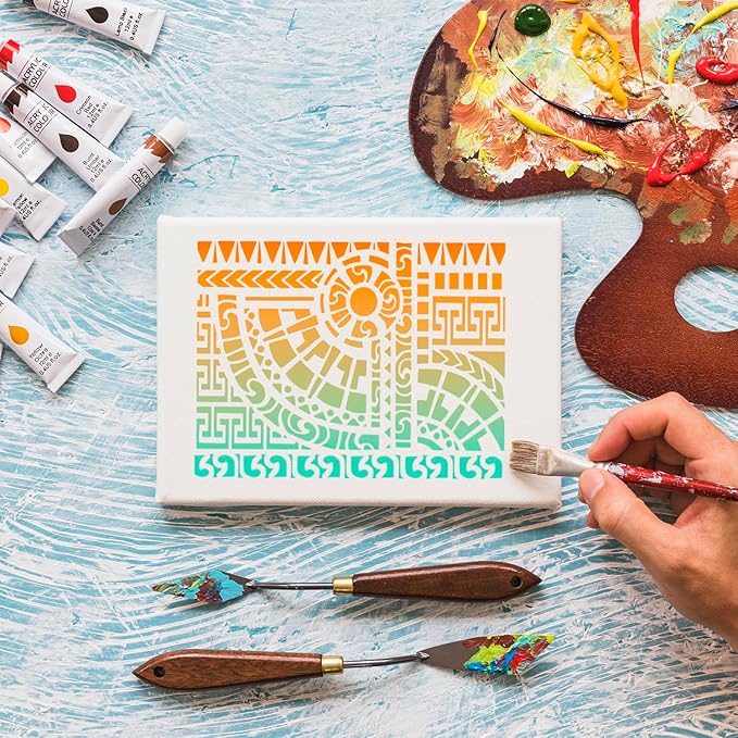 Stencils for Crafts Reusable Texture Stencils Geometric Stencil for Painting on Wood Furniture Card Canvas Paper Scrapbook