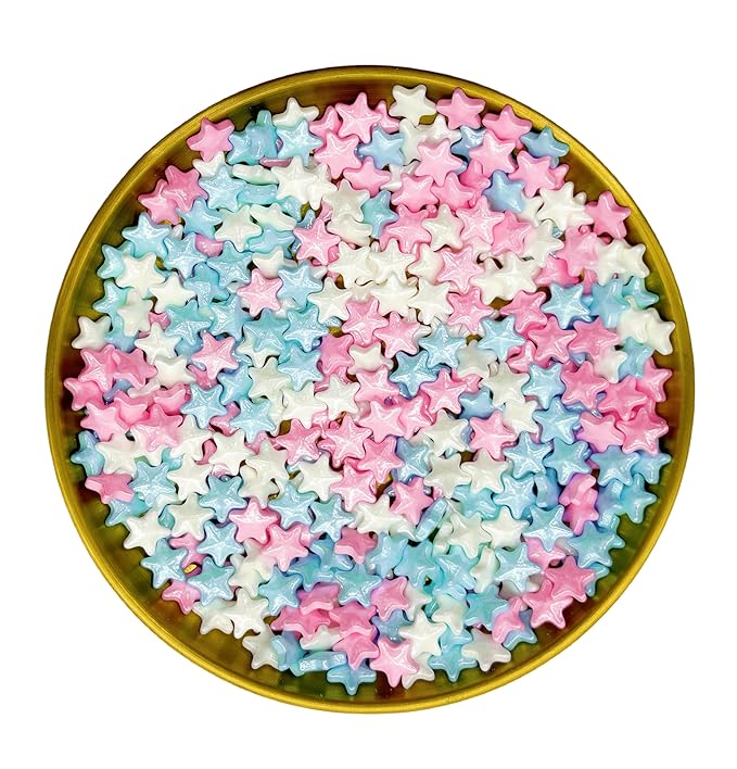 Dynastang Colorful Stars Sprinkles Edible Stars Cake Decorating Stars Cake Decorations Cupcake Toppers Cookie Decorating Perfect for Cakes, Cupcakes, Desserts Toppings 3OZ