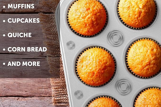 DecorRack Non-Stick Muffin Pan, 6-Cup, Bakeware for Baking Cupcakes (Pack of 1)