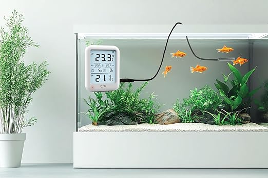 Digital Freezer Thermometer Fridge Temperature with Alarm, Backlight, Magnet, Power On/Off, Max/Min Temperature for Home, Restaurants, RV, External Sensor, AAA Battery (1)