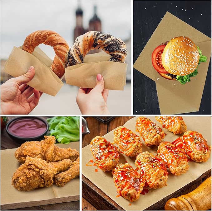 EcoDispose Precut POP UP Deli Paper Sheet Pack of 200, Interfolded Heavy Paper for Food Wrap and Serving (6" x 10-1/2", Kraft)