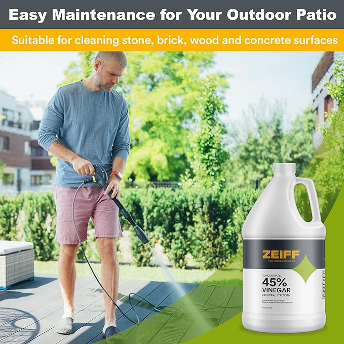 45% Pure Concentrated Vinegar - Technical Grade Acetic Acid Solution for Home and Outdoor Use - Cleaning Vinegar for Home & Laundry - 1 Gallon