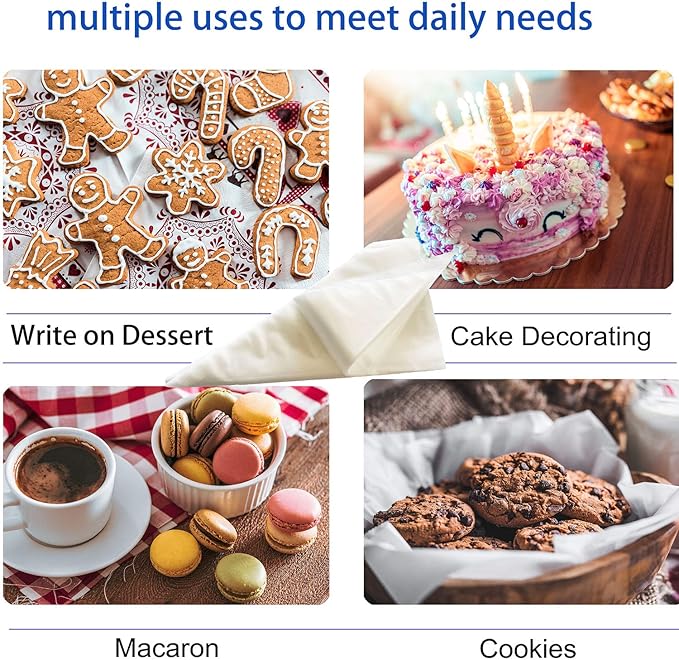 Piping Bags Disposable-10Inch 100Pcs Pastry Piping Bags for Royal Icing/Frosting/Cake Decorating-Thickened,Anti-Burst,Anti-Slip with Textured Surface Design,Cakance