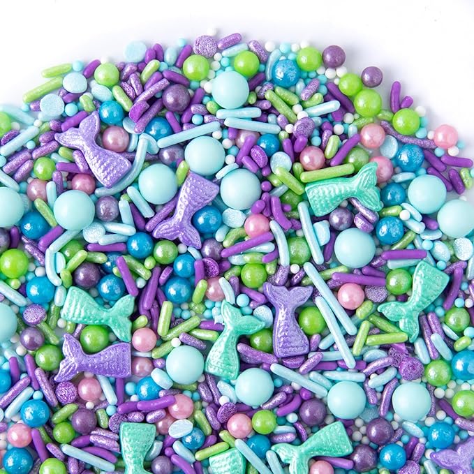 Sweets Indeed Sprinkles, Mermaid Edible Sprinkle Mix, Perfect for Cake Decorations, Baking, Ice Cream, Cookies, Cupcake Topper