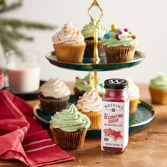 Watkins Red Decorating Sugar, 4.7 Ounce Jar, 3-Pack