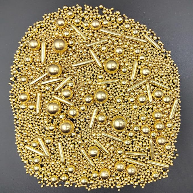 Gold Sprinkles Pearl Sugar Candy Mix Size Baking Cake Decorations Cupcake Toppers Cookie Decorating Wedding Shower Party Valentine Halloween Christmas Supplies 120g/4.23oz