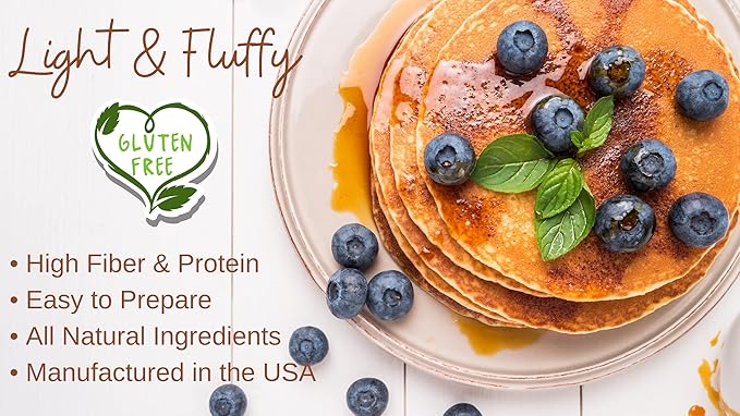 Low Carb Foods Gluten Free Pancake Mix | All-natural Ingredients | Almond and Coconut Flour Baking | Diabetic Friendly | Artificial Sweetener Free | 13.2 Oz