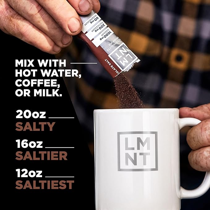 Drink LMNT Zero Sugar Hot Chocolate or Coffee Mixer - Chocolate Salt | Drink Mix | 30-Count