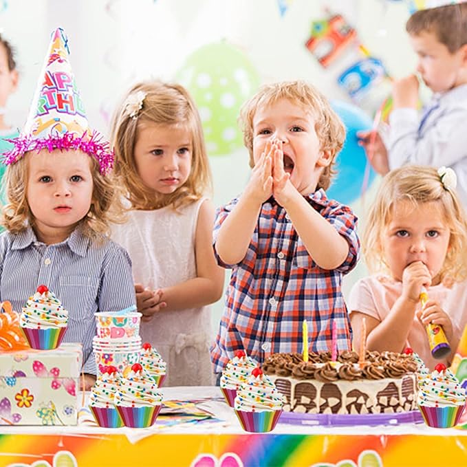 400 Pcs Rainbow Cupcake Liners Food Grade Baked Greaseproof Paper Muffin Liners Birthday Party Wedding Cake Packaging