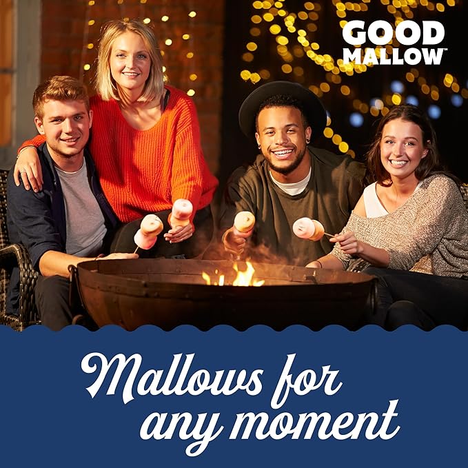 GoodMallow Vegan Marshmallows - Large Kosher Gluten Free Dairy Free Healthy Marshmallows - Natural Gelatin Free for Hot Chocolate, Smores, Baking - Nothing Artificial - Combo Pack of all Flavors