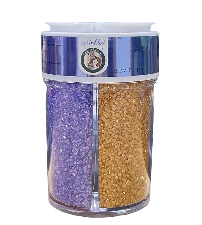 Sentovac Blue Purple Red and Gold Sanding Sugar Sprinkles | Edible Sprinkles for Cake Decorating | 1 Bottle 3.2oz Cookie Decorating Celebrations Wedding Shower Party Chirstmas Supplies