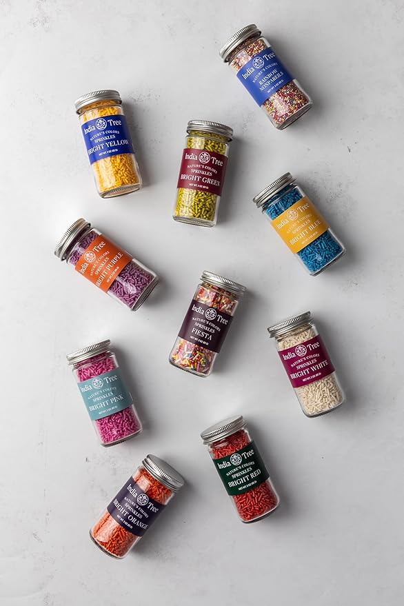 Bright Blue Sprinkles – Vegan, Dye-Free, Non-GMO, Top 9 Allergen-Free, 3 oz Jar – India Tree Nature’s Colors