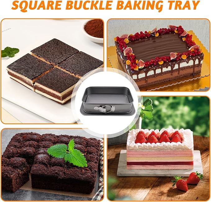 Rectangular Springform Pan, Rectangle Cake Pan with Removable Bottom, 11 * 7in Rectangular Cake Baking Trays Cheesecake Tin for Tortes Cheesecake Mousse