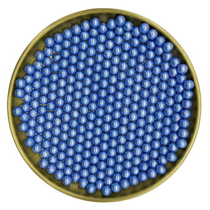 Edible Bright Blue Pearl Sugar Sprinkles Candy 7mm Mini Pearls Cake Decorations Cupcake Toppers Cookie Decorating Perfect for Wedding Party Valentine Halloween Christmas Supplies 3OZ