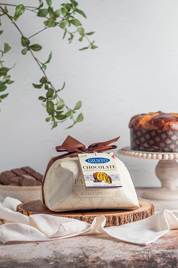 Giusto Sapore Authentic Italian Panettone Filled with Chocolate Cream - New and Imported from Italy, Family Owned - 28.21 oz