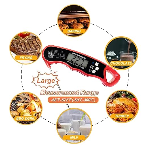 Digital Meat Thermometer for Cooking – Instant Read, Waterproof, Fast and Accurate, Perfect for Grilling, BBQ, Oven, and Kitchen Use